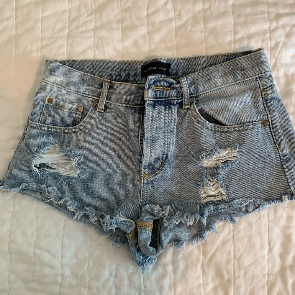 light denim shorts